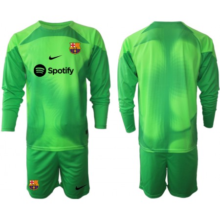 Camisetas FC Barcelona Portero Primera 2022/23 Manga Larga - Niño (+ Pantalones)
